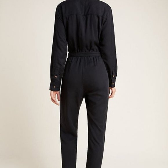 Black Anthropologie Sanctuary Button Down Belted Utility Jumpsuit (NWT) - Picture 4 of 4
